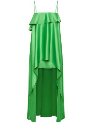 Asymetrické saténové koktejlové šaty Nicholas zelené