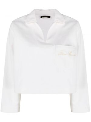 Biała haftowana bluzka Loro Piana
