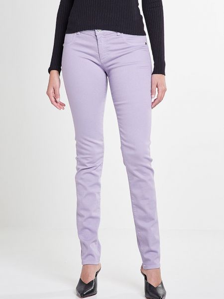 Jeansy skinny slim fit Versace Jeans fioletowe