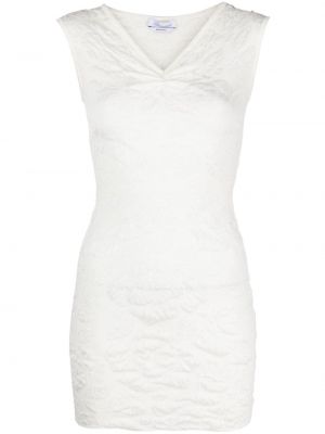 Sukienka z dekoltem w serek Blumarine biała