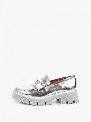 Лоферы Ideal Shoes® серебряные