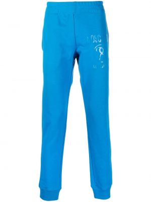 Pantaloni con stampa Moschino blu