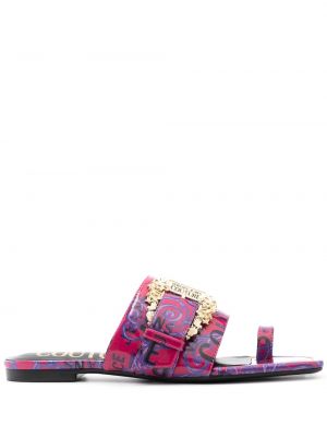 Papuci tip mules cu imagine Versace Jeans Couture