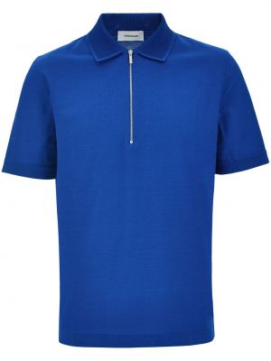 Polo krekls ar rāvējslēdzēju ar apdruku Ferragamo zils