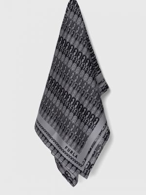 Hedvábný šátek Furla šedý