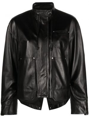 Kožená bunda Helmut Lang černá