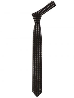 Hodvábna kravata s potlačou Dolce & Gabbana čierna