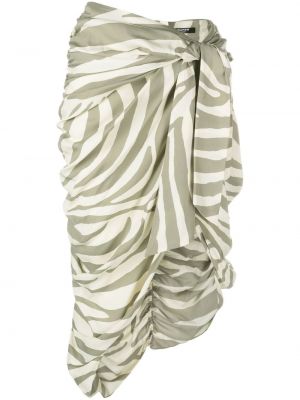 Midi sukňa s potlačou so vzorom zebry Balmain béžová