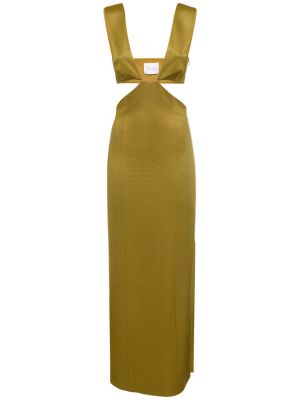 Satynowa sukienka długa Galvan złota