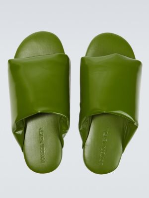 Lakoti dabīgās ādas kurpes Bottega Veneta zaļš