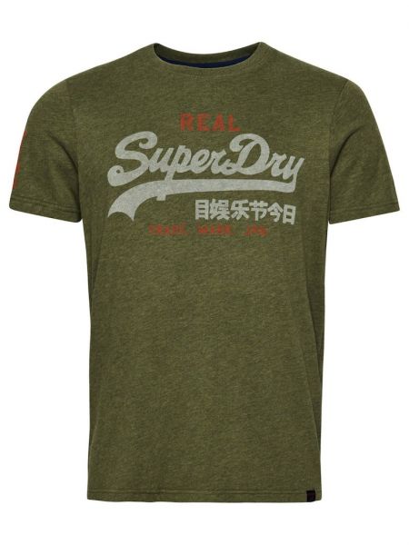 Классическая футболка ретро Superdry зеленая