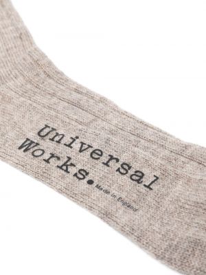 Vlněné ponožky Universal Works hnědé