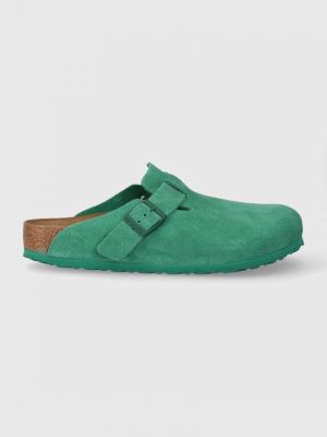 Semišové pantofle Birkenstock zelené