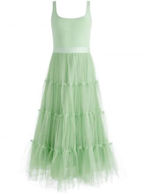 Midi šaty bez rukávů na zip z polyesteru Alice + Olivia - zelená