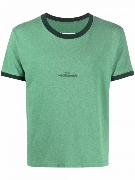 Camiseta con bordado Maison Margiela verde