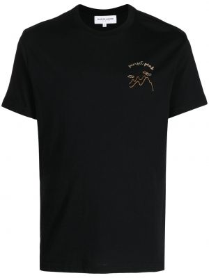 Тениска бродирана Maison Labiche черно
