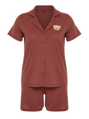 Megzta medvilninė siuvinėta pižama Trendyol