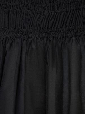 Βαμβακερή μεταξωτή φόρεμα σε στυλ πουκάμισο Matteau μαύρο