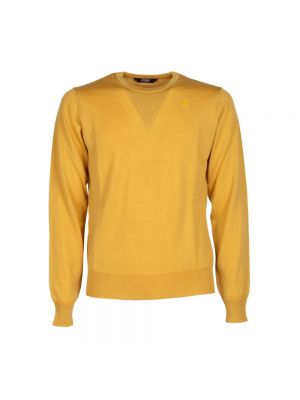 Sweter z wełny merino K-way żółty