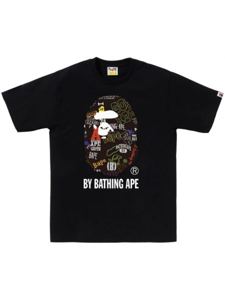 Памучна тениска с принт A Bathing Ape® черно