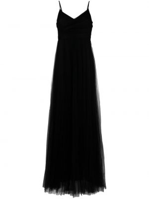Plisirana večernja haljina od tila Fabiana Filippi crna