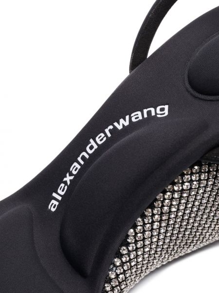 Křišťálové sandály na klínovém podpatku Alexander Wang černé