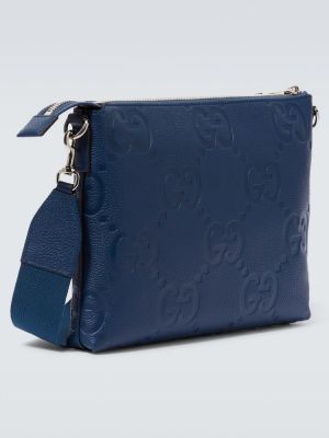 Δερμάτινη τσάντα χιαστί Gucci μπλε