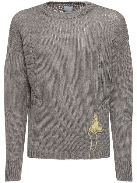 Памучен пуловер Roa сиво