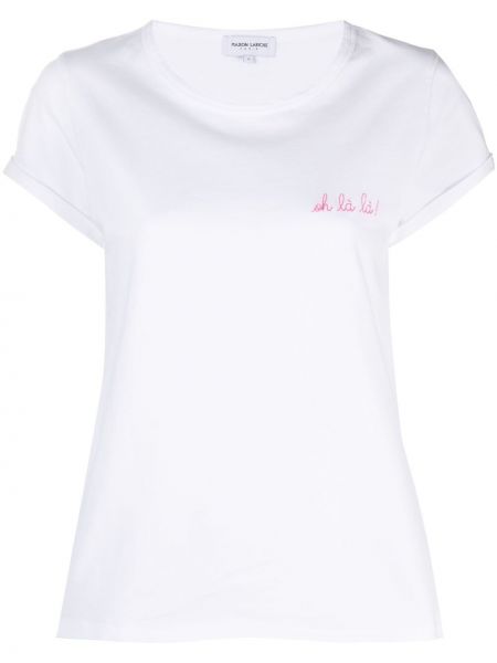 Βαμβακερή μπλούζα Maison Labiche λευκό