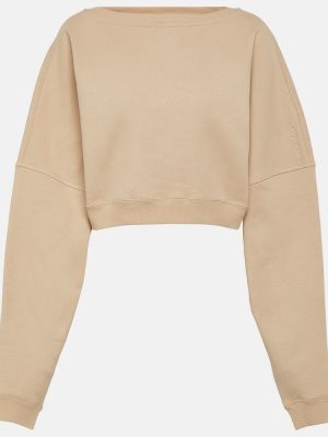 Medvilninis fliso džemperis Saint Laurent smėlinė