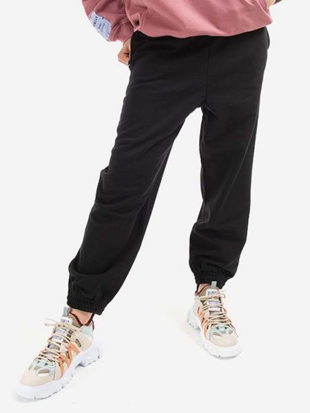 Bavlněné sportovní kalhoty s aplikacemi Mcq černé