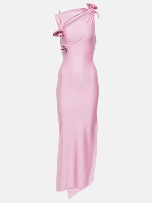 Rochie lunga cu model floral Coperni roz
