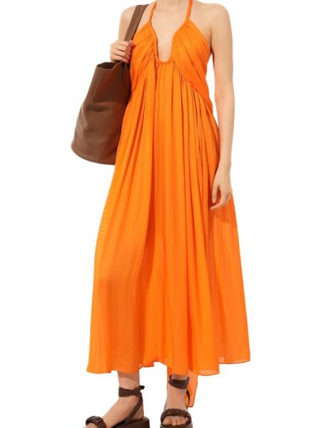 Платье из вискозы Cult Gaia оранжевое