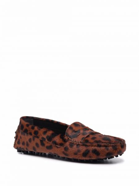 Leopardimustriga mustriline loafer-kingad Scarosso pruun