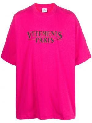 T-shirt con stampa Vetements rosa