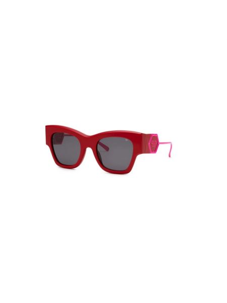 Czerwone okulary przeciwsłoneczne Philipp Plein
