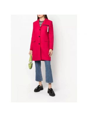 Abrigo de lana con bolsillos Love Moschino rojo
