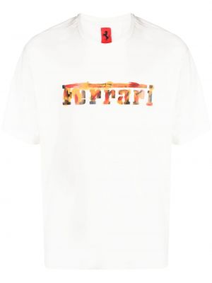 Koszulka z dżerseju Ferrari biała