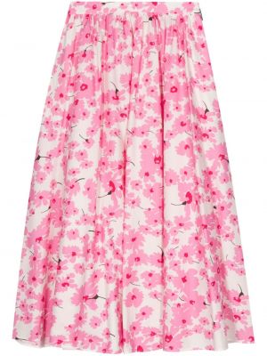 Midi suknja s cvjetnim printom s printom Msgm