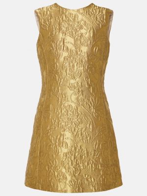 Жаккард платье мини в цветочек с принтом Emilia Wickstead желтое