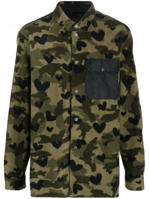 Fleece hemd mit camouflage-print Neil Barrett