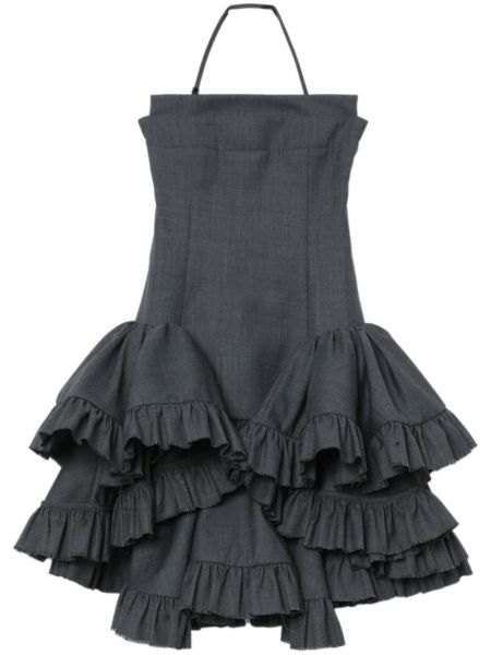 Koktejlové šaty s volány Shushu/tong šedé