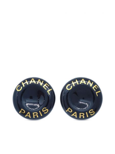 Naušnice na klip s gumbima s printom Chanel Pre-owned