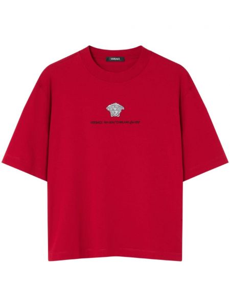 Broderet t-shirt Versace rød