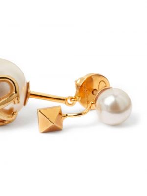 Boucles d'oreilles avec perles à boucle Valentino Garavani doré