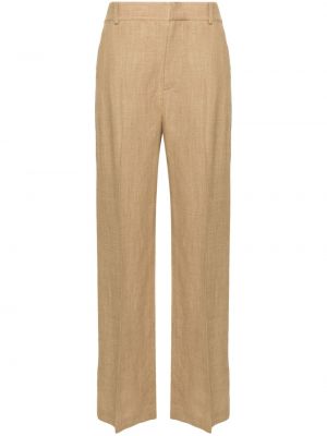 Ravne hlače Polo Ralph Lauren rjava