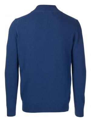 Sweter z kaszmiru na zamek z wełny merino Pringle Of Scotland niebieski