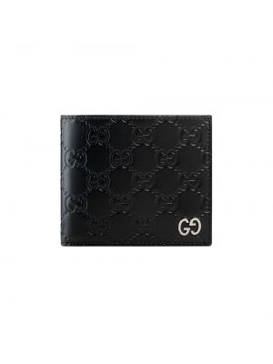 Bőr pénztárca nyomtatás Gucci - fekete