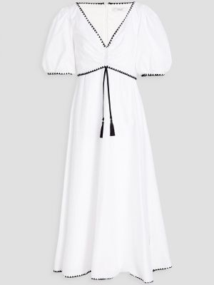 Бавовняне плаття міді з вишивкою Badgley Mischka, біле