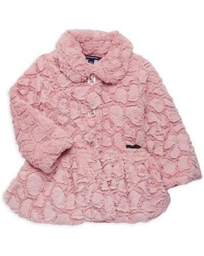 Пальто с мехом из искусственного меха Calvin Klein, розовое